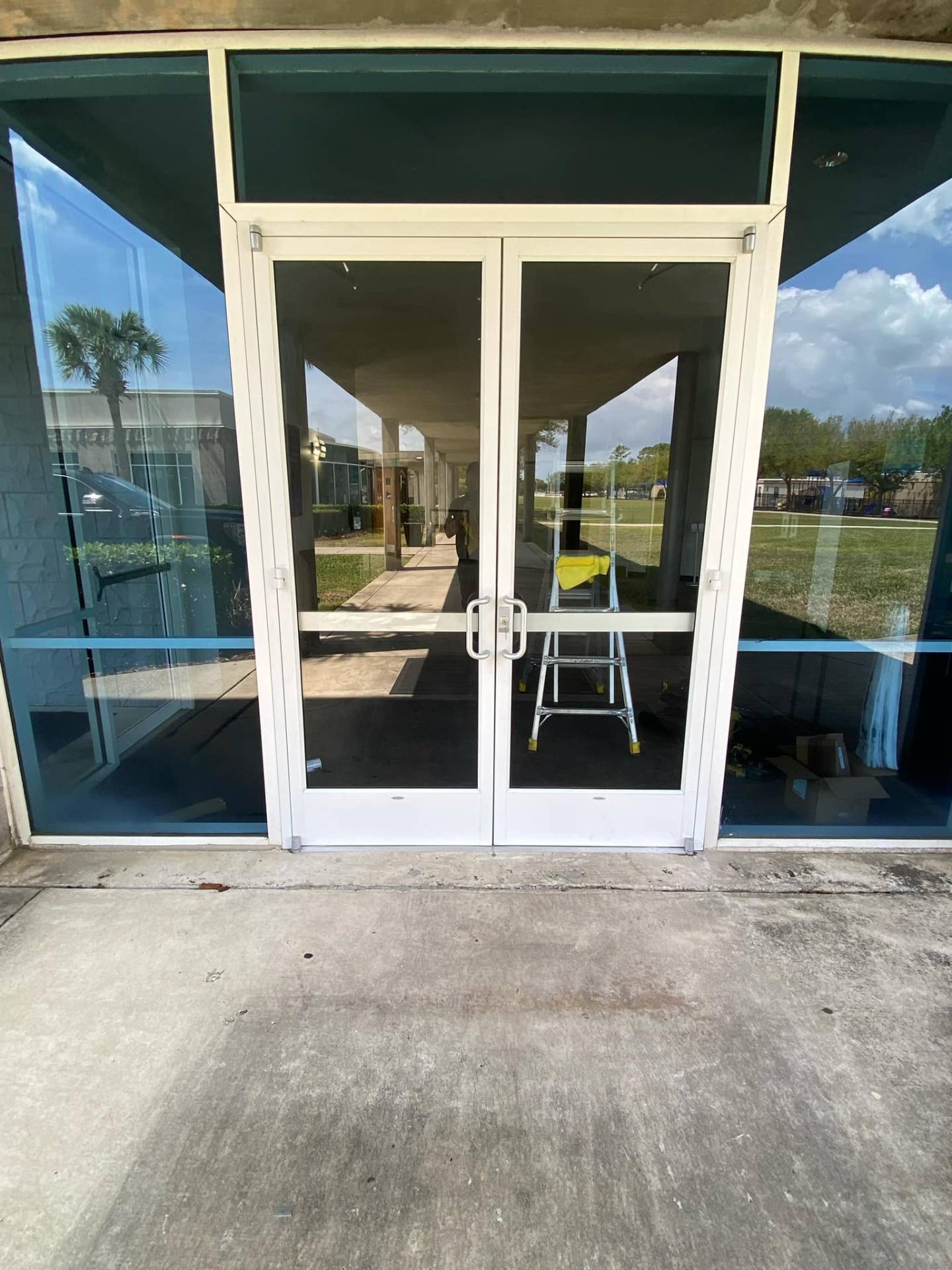 Commercial church glass door installation by BGM